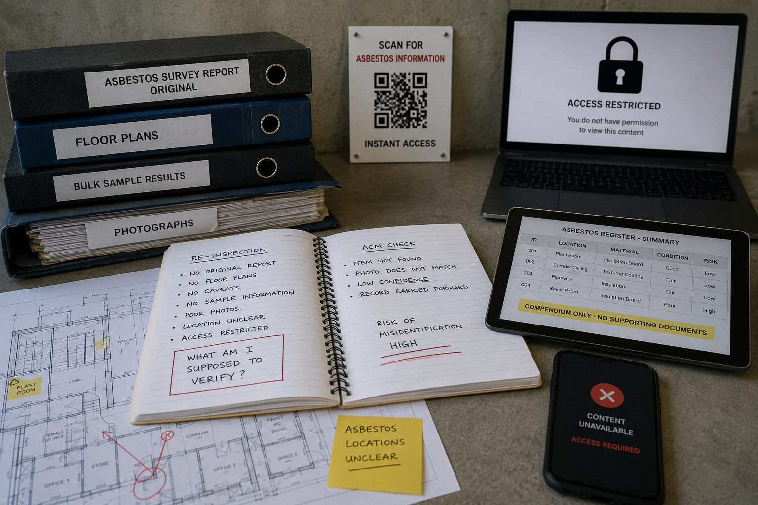 Asbestos register information blocked by restricted digital access
